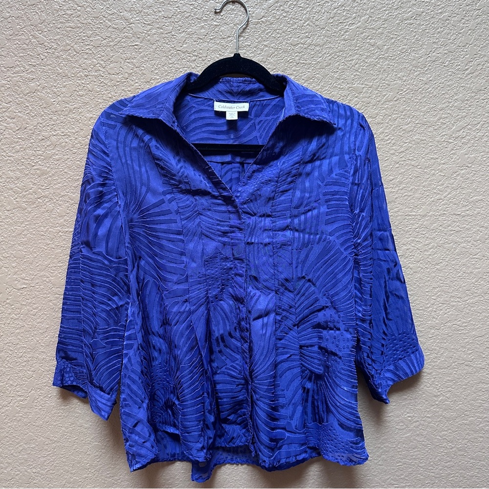 Cold water Creek Button Down Top - Purple